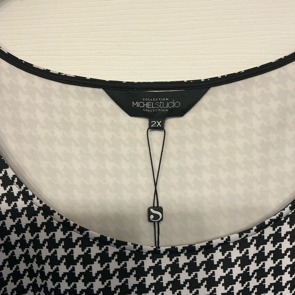 Michel Studio Black and White Checkered Midi Dress - Picture 4 of 13